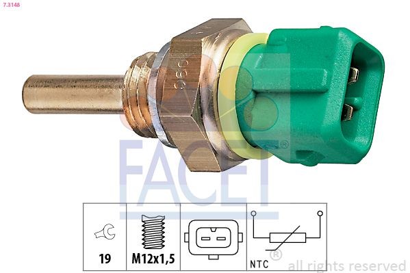 FACET 7.3148: Andur, Jahutusvedeliku temp. Made in Italy - OE Equivalent
