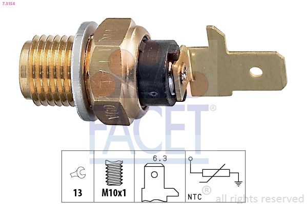 FACET 7.3154: Senzor, temperatura ulei Made in Italy - OE Equivalent