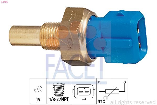 FACET 7.3156: Andur, Jahutusvedeliku temp. Made in Italy - OE Equivalent