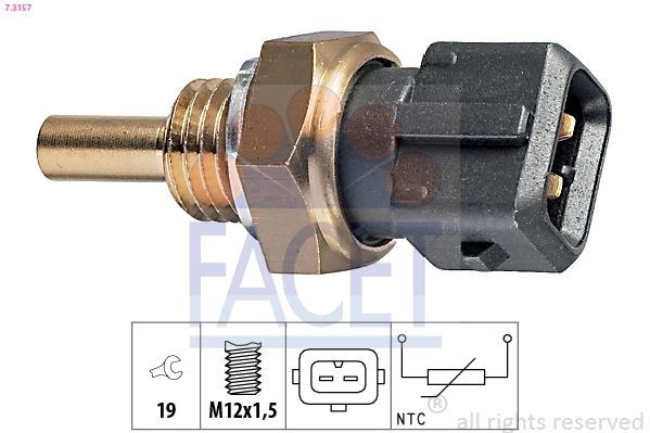 FACET 7.3157: Andur, Jahutusvedeliku temp. Made in Italy - OE Equivalent