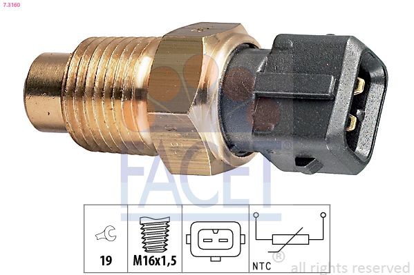 FACET 7.3160: Andur, Jahutusvedeliku temp. Made in Italy - OE Equivalent
