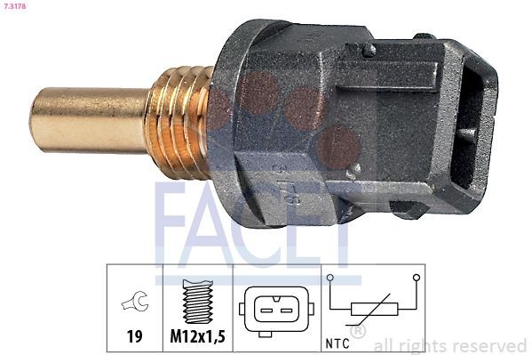 FACET 7.3178: Andur, Jahutusvedeliku temp. Made in Italy - OE Equivalent
