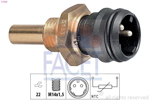 FACET 7.3183: Andur, Jahutusvedeliku temp. Made in Italy - OE Equivalent