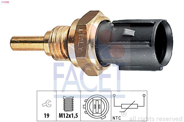 FACET 7.3198: Andur, Õlitemperatuur Made in Italy - OE Equivalent