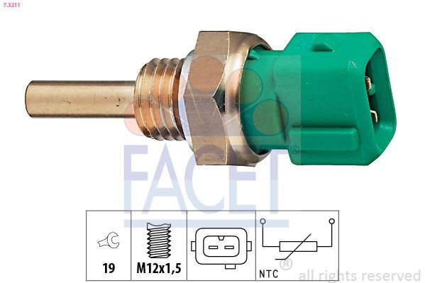FACET 7.3211: Andur, Jahutusvedeliku temp. Made in Italy - OE Equivalent