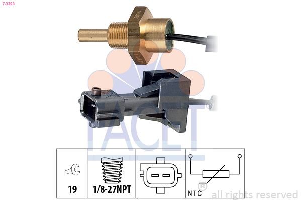 FACET 7.3253: Andur, Jahutusvedeliku temp. Made in Italy - OE Equivalent