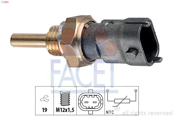 FACET 7.3264: Αισθητήρας, θερμοκρ. ψυκτικού υγρού Made in Italy - OE Equivalent
