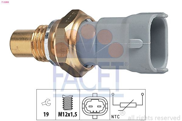 FACET 7.3268: Senzor, temperatura lichid de racire Made in Italy - OE Equivalent