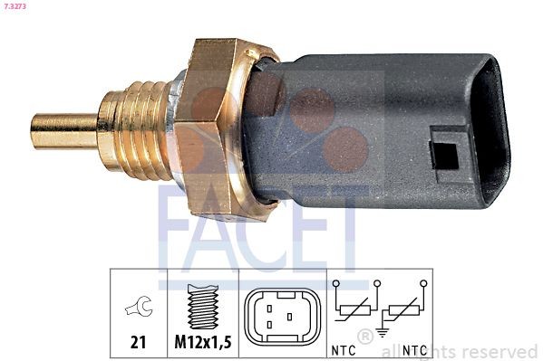 FACET 7.3273: Andur, Jahutusvedeliku temp. Made in Italy - OE Equivalent