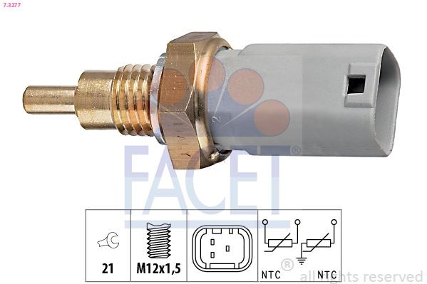 FACET 7.3277: Snímač teploty chladiacej kvapaliny Made in Italy - OE Equivalent