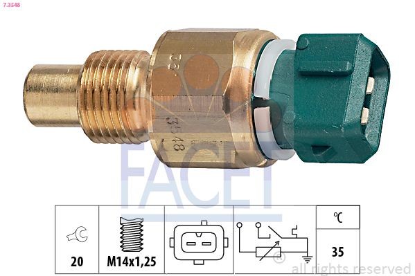 FACET 7.3548: Andur, Jahutusvedeliku temp. M14x1,25, Made in Italy - OE Equivalent