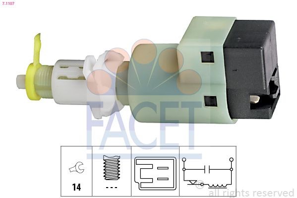 FACET 7.4109: Temperatuurilüliti, jahutusvedeliku hoiatuslamp Made in Italy - OE Equivalent