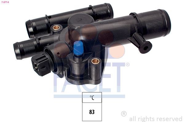 FACET 7.8714: Termostat chladenia 83°C, s tesnenim, Made in Italy - OE Equivalent
