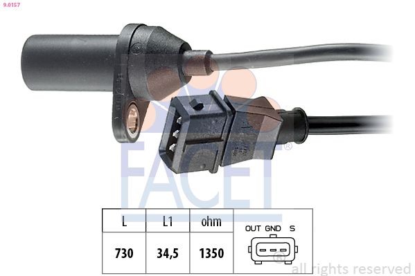 FACET 9.0157: Impulsu devējs, Kloķvārpsta Made in Italy - OE Equivalent