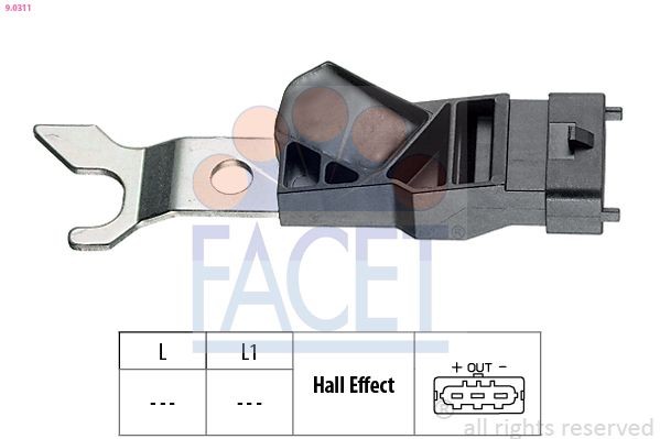 FACET 9.0311: Capteur, position d'arbre à cames Made in Italy - OE Equivalent