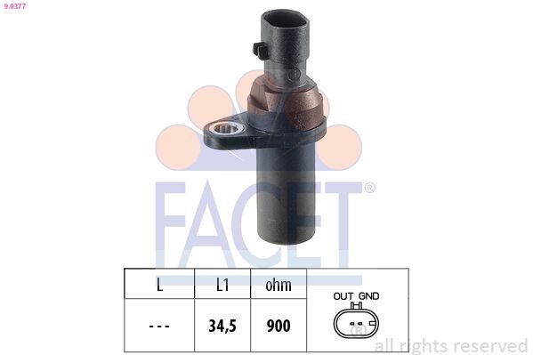 FACET 9.0377: Jutiklis, alkūninio veleno impulsas Made in Italy - OE Equivalent