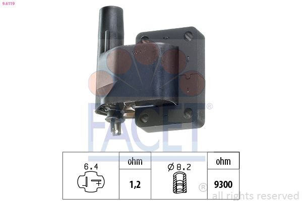 FACET 9.6119: Süütepool ilma kinnituskammitsata, Made in Italy - OE Equivalent
