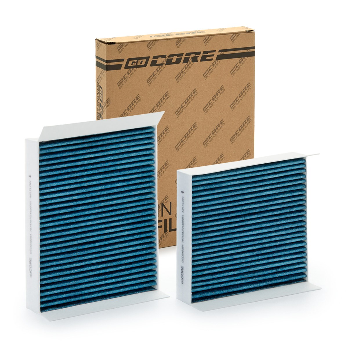 goCORE GCD240264 Innenraumfilter mit antiallergischer Wirkung, mit antibakterieller Wirkung, Feinstaubfilter (PM 2.5), Schwebstofffilter (HEPA), Aktivkohlefilter
