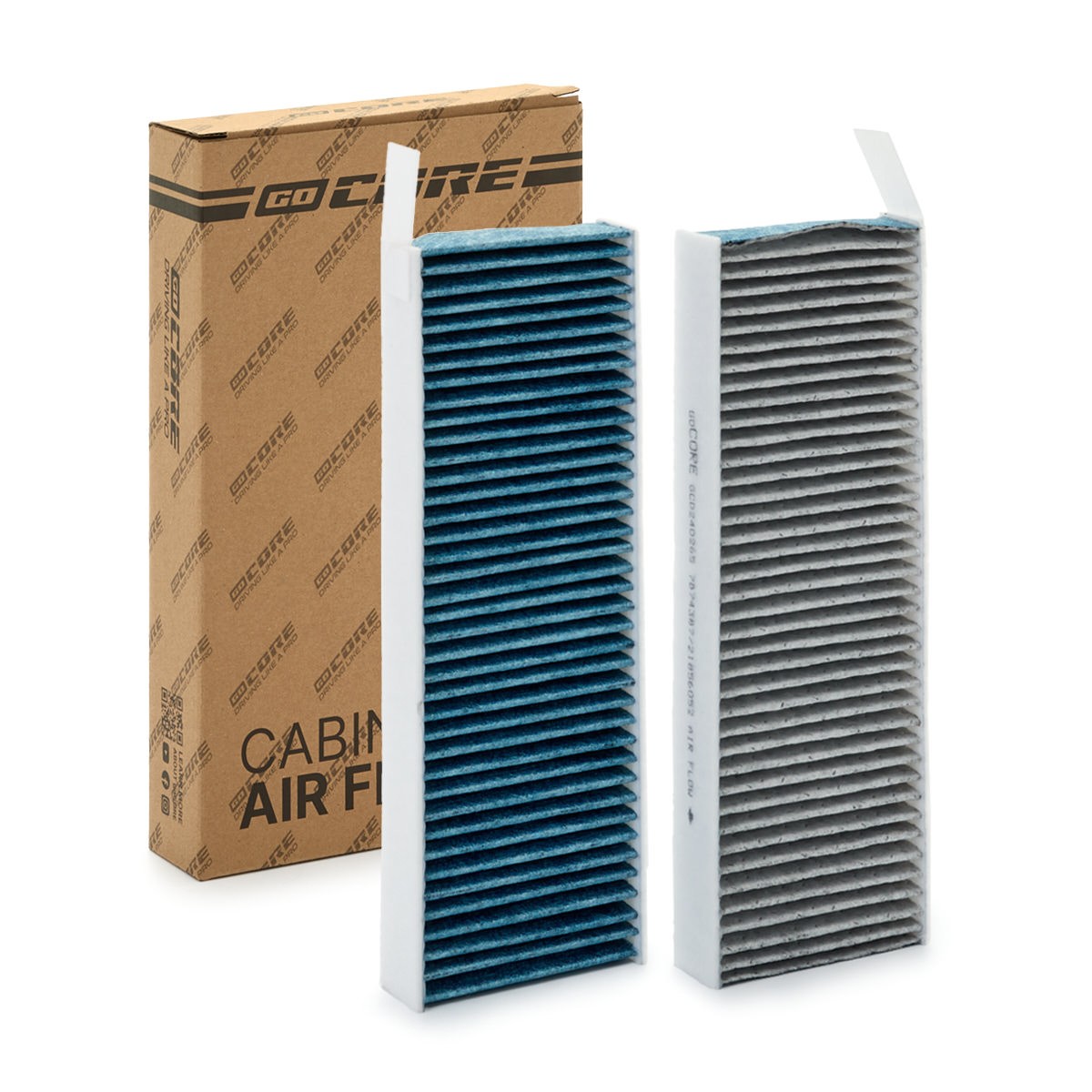 goCORE GCD240265 Innenraumfilter Aktivkohlefilter mit Polyphenol, mit antibakterieller Wirkung, Feinstaubfilter (PM 2.5), mit fungizider Wirkung, Schwebstofffilter (HEPA), Aktivkohlefilter