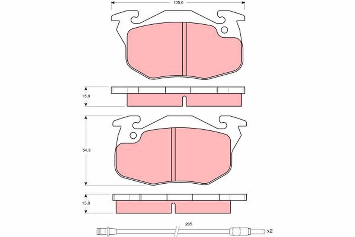 TRW GDB1079: Bromsbelägg