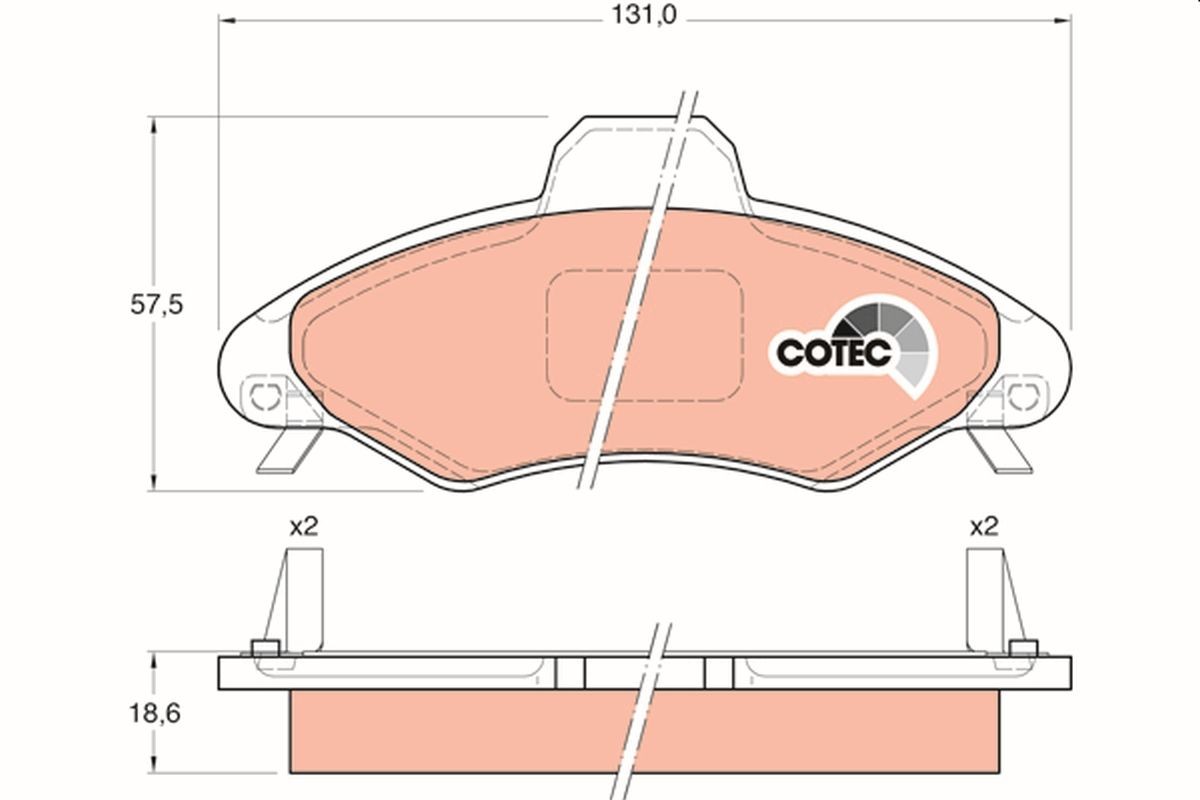 TRW GDB1349: Piduriklotsid COTEC