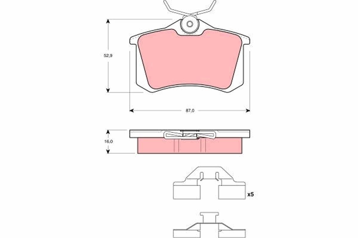 TRW GDB1467: Piduriklotsid