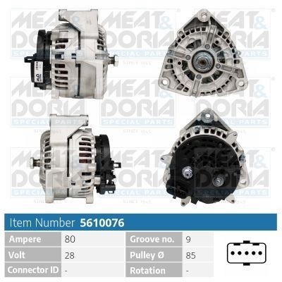 MEAT & DORIA 5610076: Alternator 80A