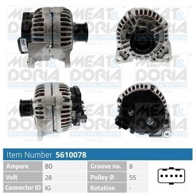 MEAT & DORIA 5610078: Alternator 80A