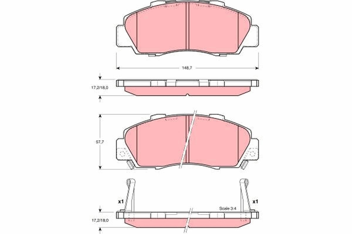 TRW GDB3196: Piduriklotsid