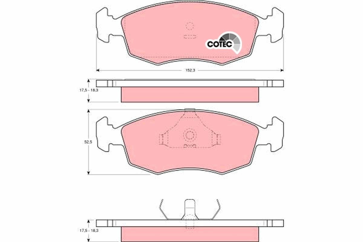 TRW GDB371: Piduriklotsid COTEC