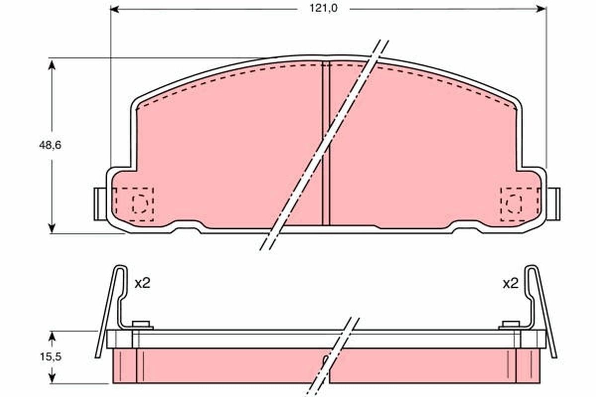 TRW GDB749: Piduriklotsid