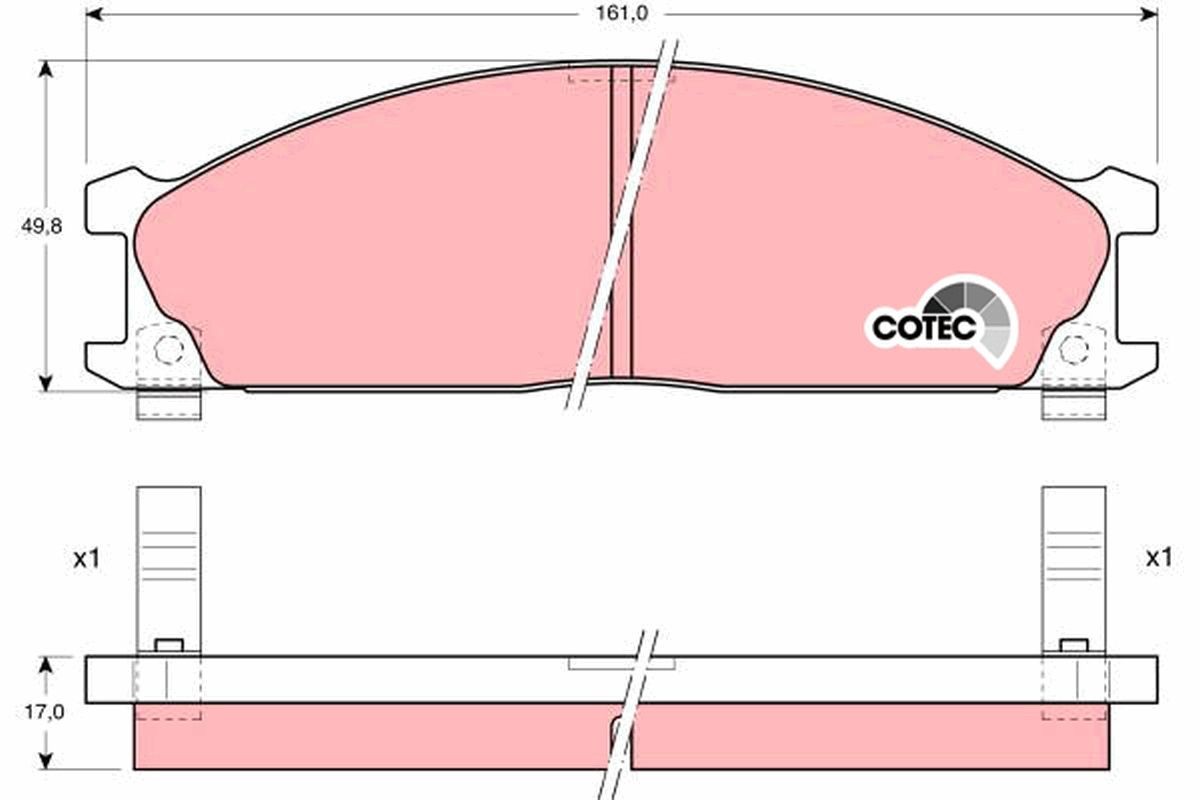 TRW GDB766: Bromsbelägg COTEC