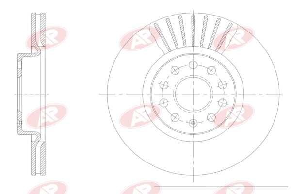 AP-SA A1004V: Piduriketas Esisild, Ø: 312mm, õhutusega, Ø: 312mm