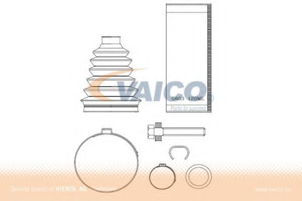 VAICO V10-6260: Комплект маншон, полуоска от страната на колелото, предна ос
