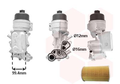 VAN WEZEL 40013702: Radiatore olio motore con scatola per filtro dell’olio, con guarnizione, con filtro