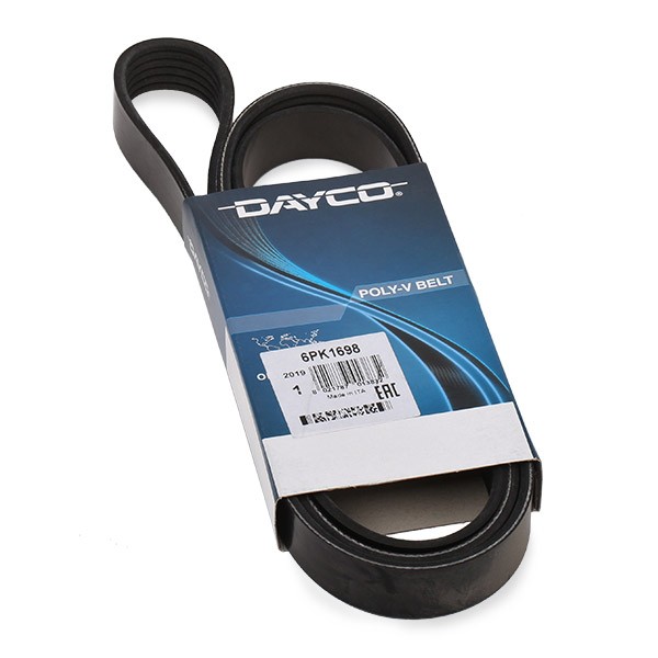 DAYCO 6PK1698: V formos rumbuoti diržai 1698,0mm, briaunų skaičius: 6