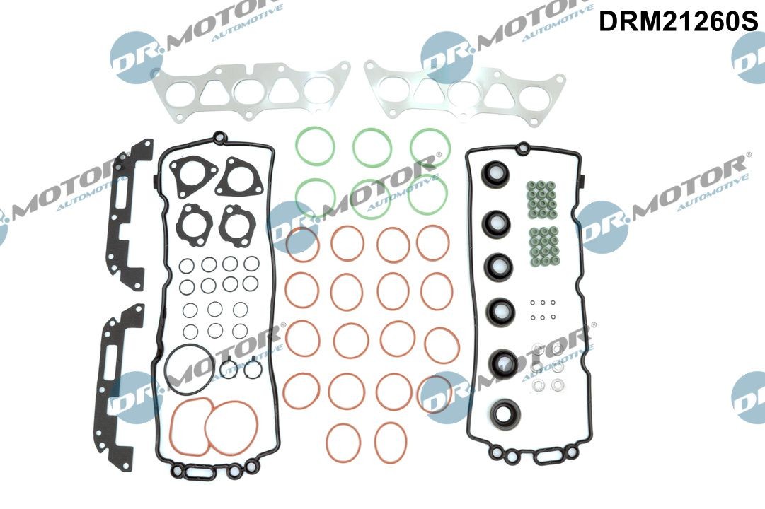DR.MOTOR AUTOMOTIVE DRM21260S: Set garnituri, chiulasa cu garnitura capac supape, cu simering supapa, fara garnitura chiuloasa, cu garnitura galerie de admisie, cu garnitura galerie de evacuare