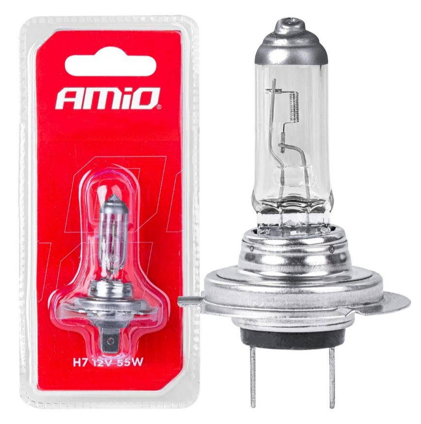AMiO 03363: Kvēlspuldze, tālās gaismas lukturis 12V, 55W, H7