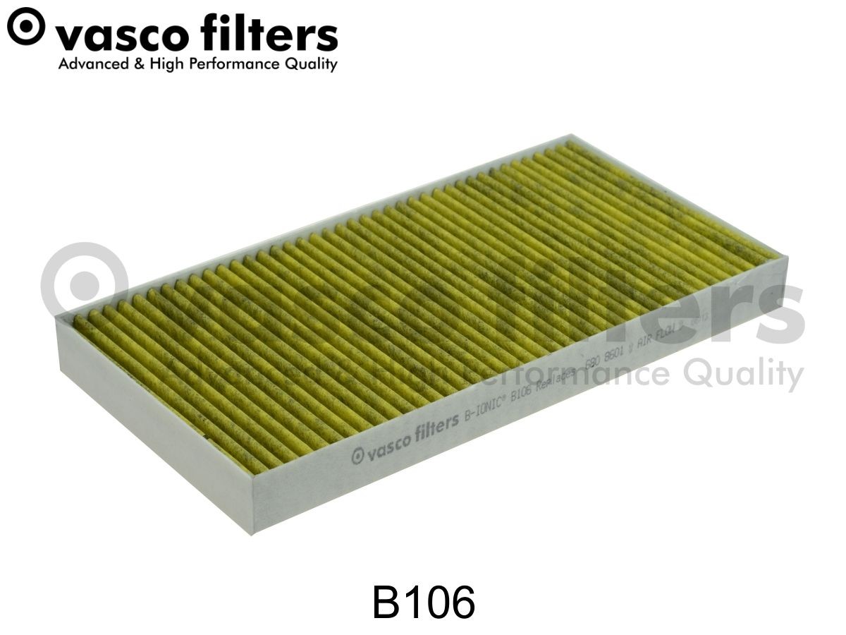 DAVID VASCO B106 Innenraumfilter VASCO FILTERS Aktivkohlefilter mit Polyphenol