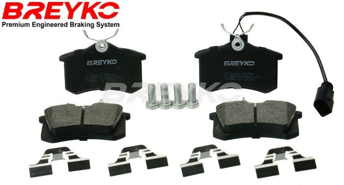 DAVID VASCO Q1415: Juego de pastillas de freno BREYKO PREMIUM Eje trasero, con arandelas distanciadoras, con accesorios, con tornillos pinza freno