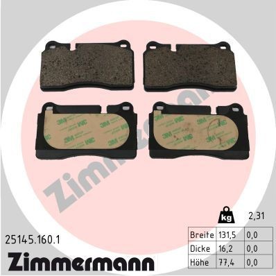 ZIMMERMANN 25145.160.1: Piduriklotsid Foto vastab tarnekomplektile