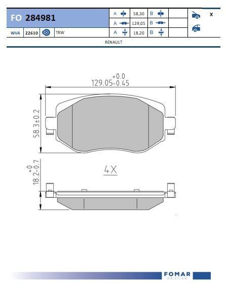 FOMAR Friction FO 284981: Bremžu kluči