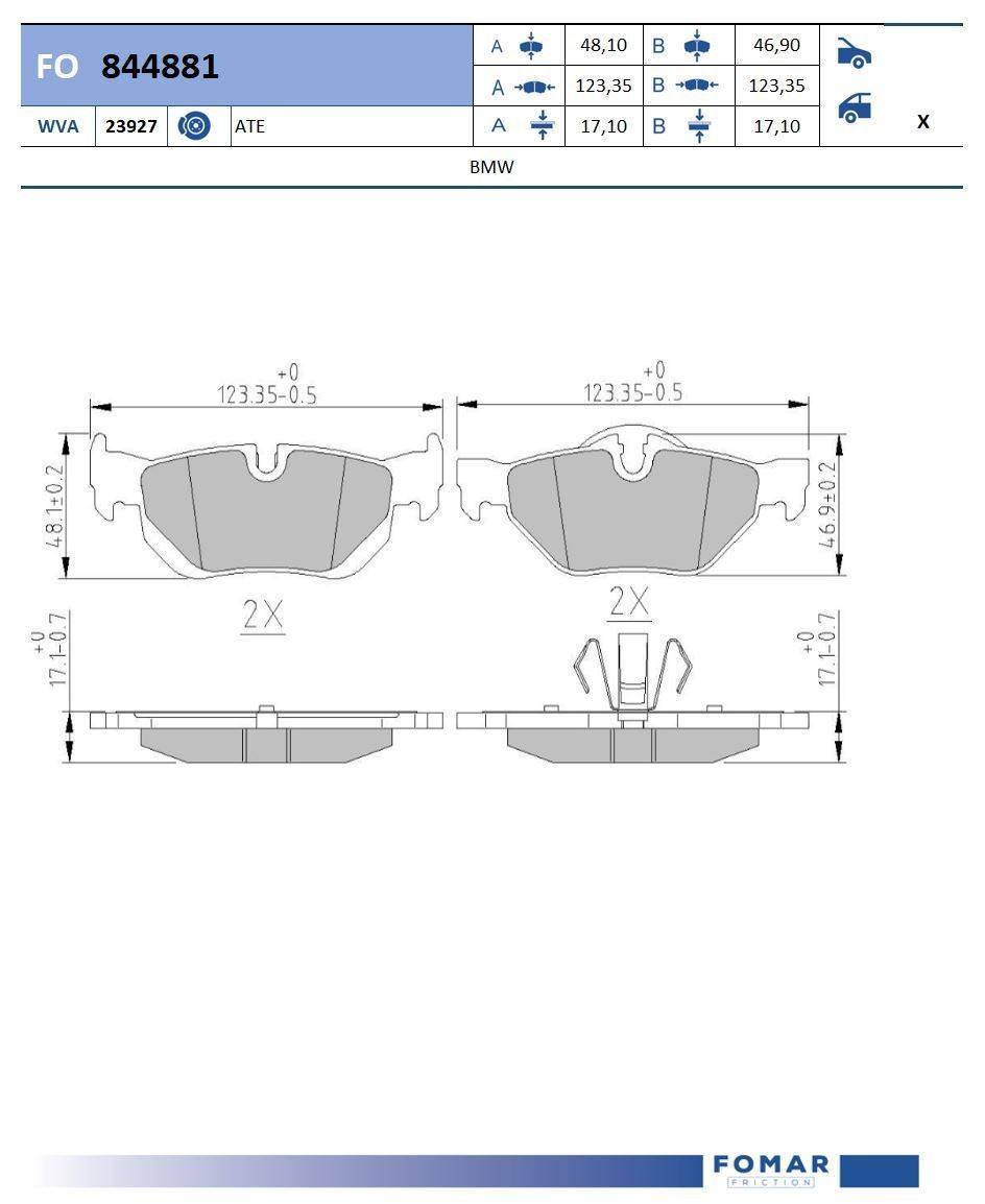 FOMAR Friction FO 844881: Piduriklotsid