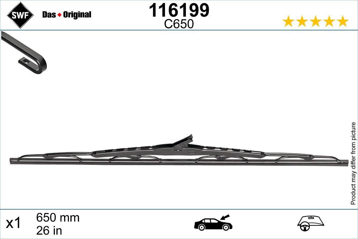 SWF 116199: Essuie-glace DAS ORIGINAL SINGLE 650mm