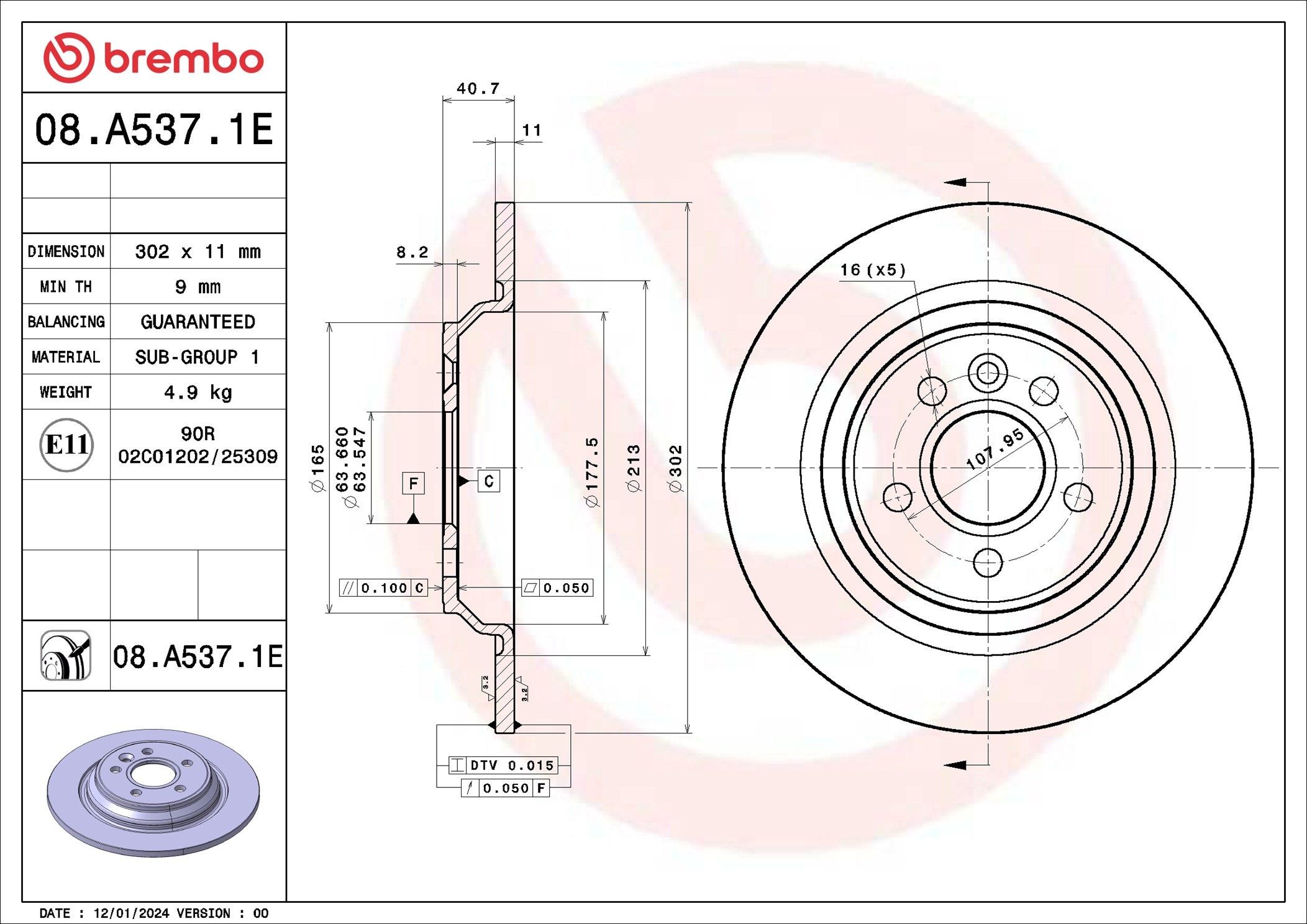BREMBO KT 08 051: Pidurikomplekt, ketaspidur BEYOND LINE - EV Ø: 302mm, täis, koos kokkusurumisvastase plekiga