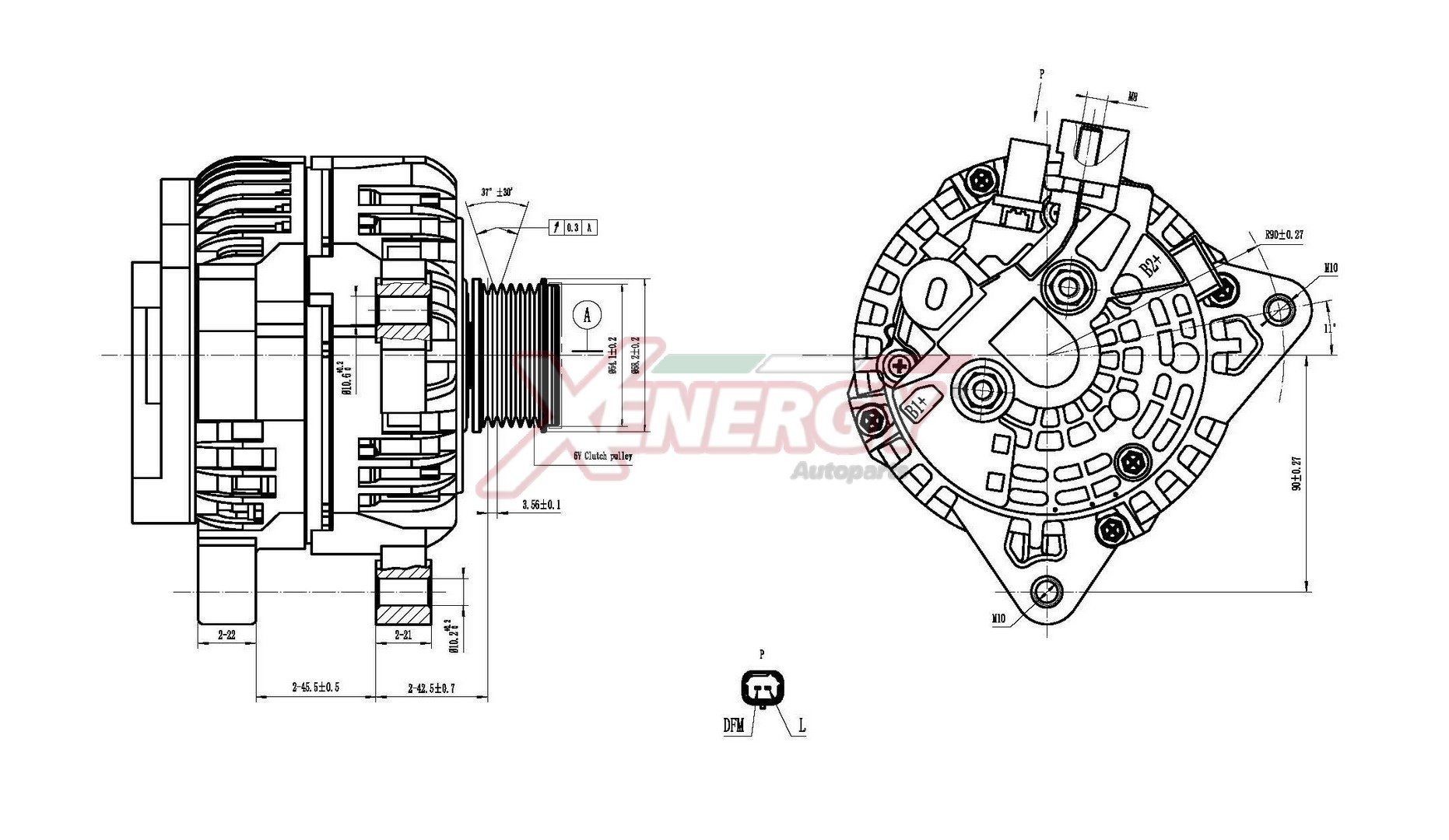AP XENERGY XAL10715AD: Alternator 150A, ze zintegrowanym regulatorem