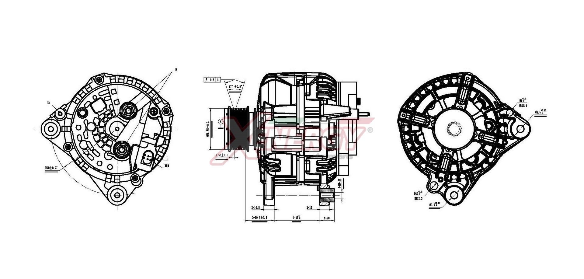 AP XENERGY XAL25915AD: Alternator 140A, cu regulator integrat