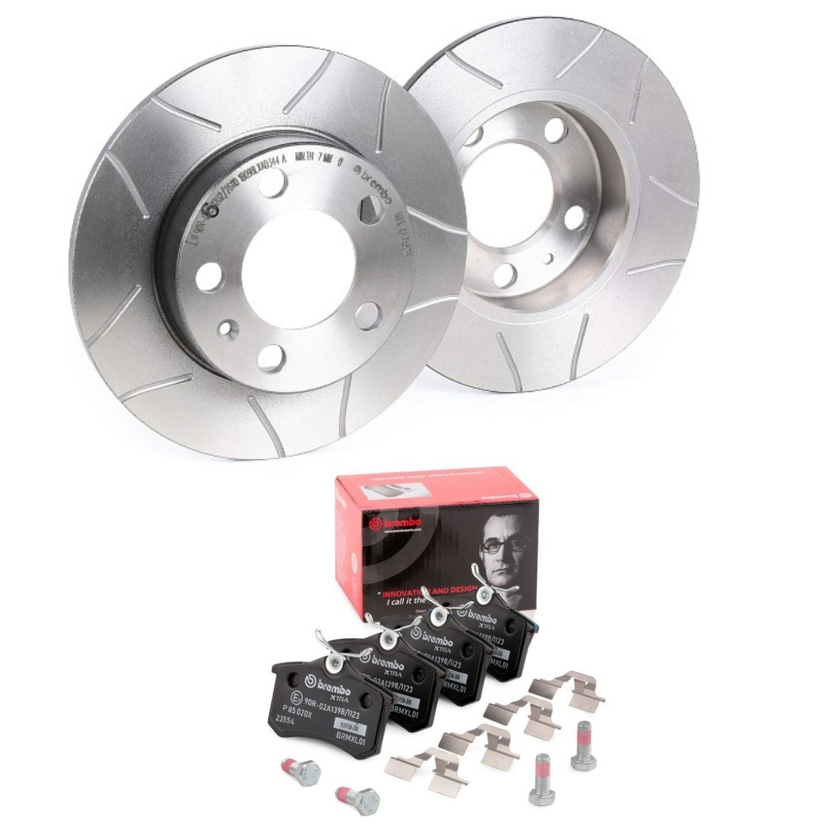 BREMBO BRB3405N0115: Bremseskiver og klodser Ø: 230mm, fuldstændigt, opslidset
