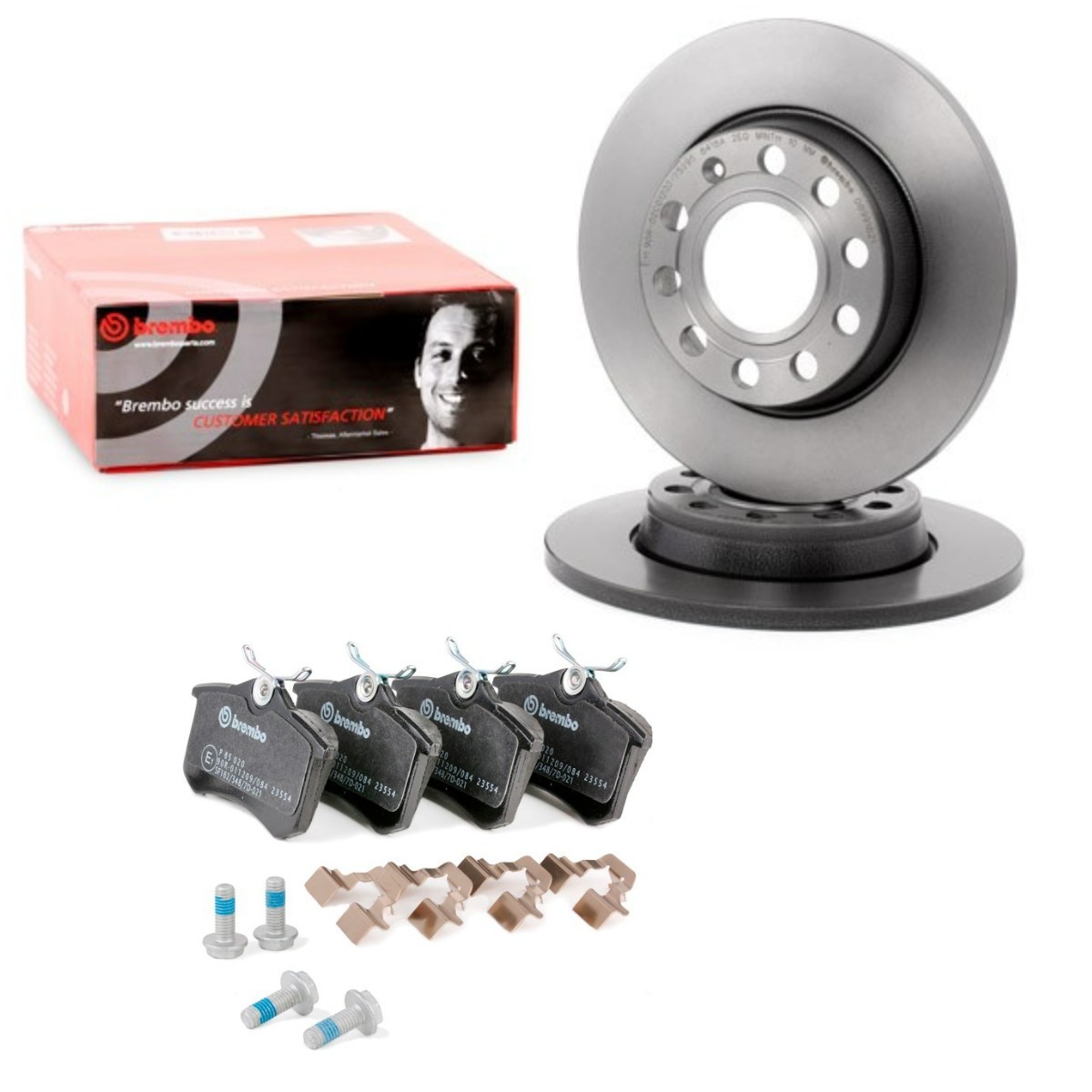 BREMBO BRB3405N0130: Спирачен комплект, дискови спирачки задна ос, Ø: 255mm, плътен