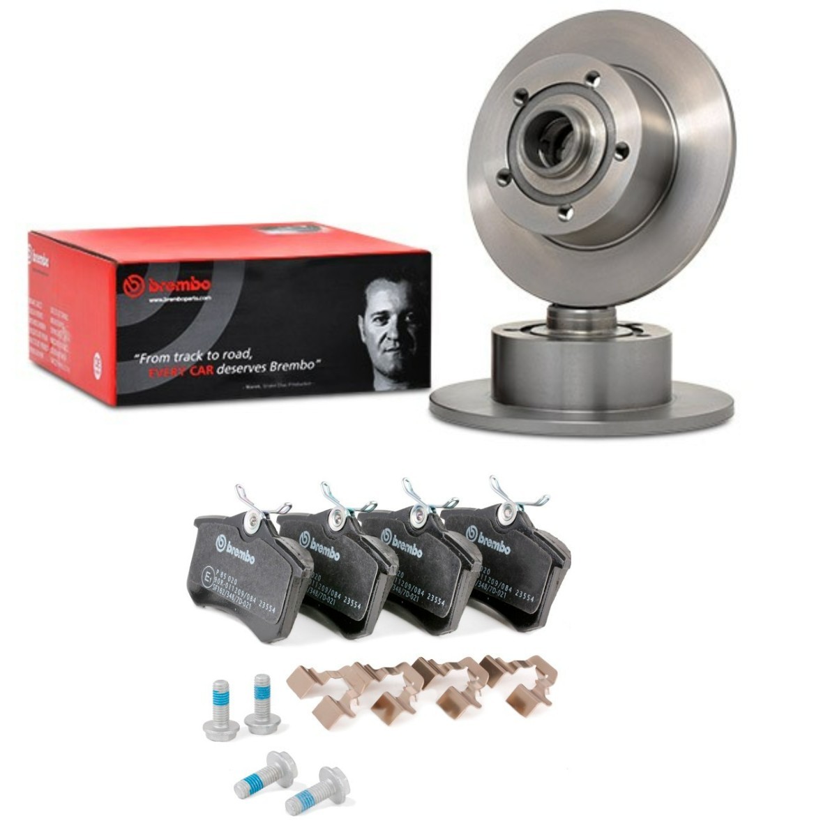 BREMBO BRB3405N0144: Спирачен комплект, дискови спирачки задна ос, Ø: 245mm, плътен Prime
